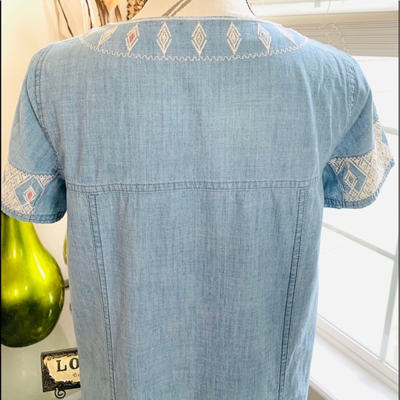 Madewell Embroidered Chambray Tunic Dress - Picture 7 of 9